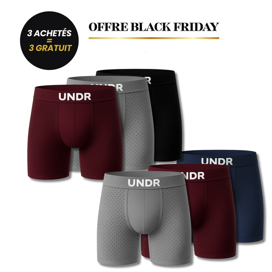 boxer en fibre de bamboo PREMIUM - Pack de 3 + 3 gratuits