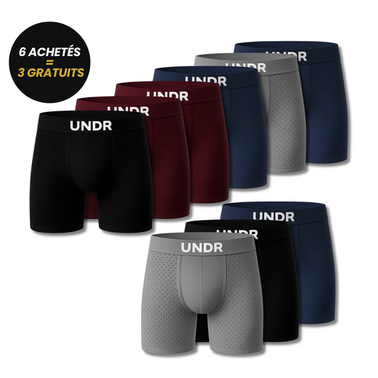 boxer en fibre de bamboo - Pack de 6 + 3 gratuits