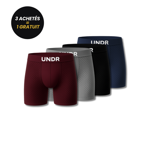 boxer en fibre de bamboo - Pack de 3 + 1 gratuit