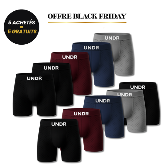 boxer en fibre de bamboo PREMIUM - Pack de 5 + 5 gratuits