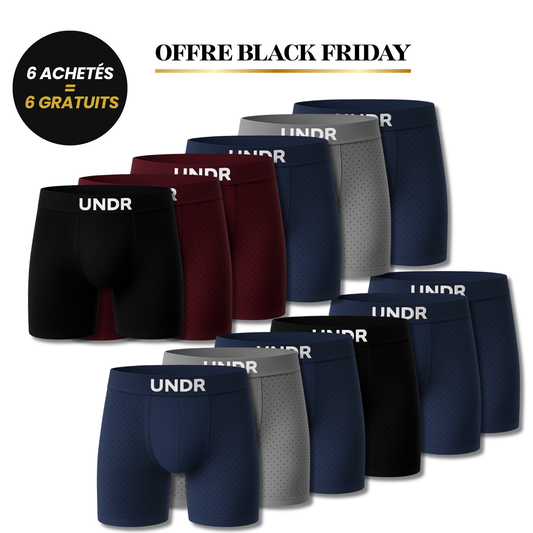 boxer en fibre de bamboo PREMIUM - Pack de 6 + 6 gratuits